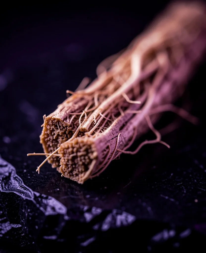 Botanical ingredient macro study on dark stone